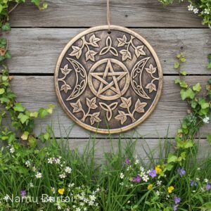 Mėnulio Fazės Terakotos Paveikslas - Moteriškumo Energijos Trigubas Mėnulis