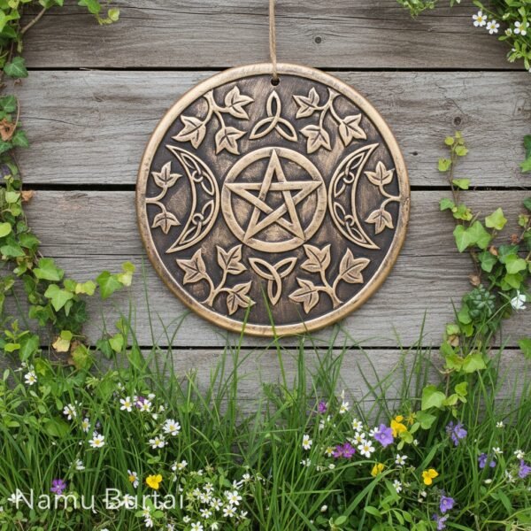 Mėnulio Fazės Terakotos Paveikslas - Moteriškumo Energijos Trigubas Mėnulis