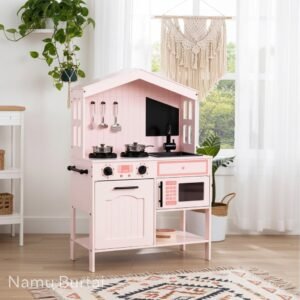 Rožinė Vaikiška Virtuvėlė su Priedais | Kasdienos Pažinimo Stebuklai
